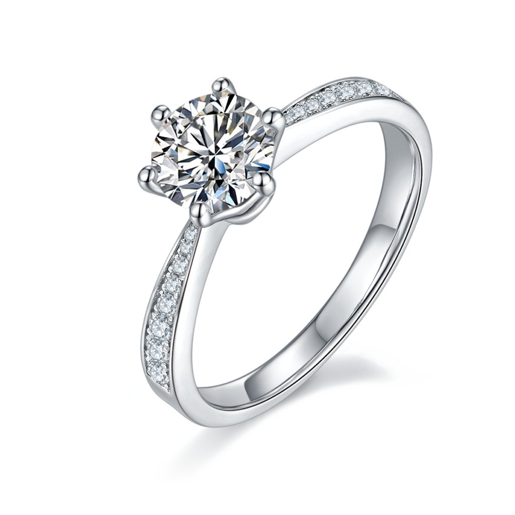 Dancing Lab-Grown Diamond Engagement Ring in S925 Sterling Silver – 1.0 ct